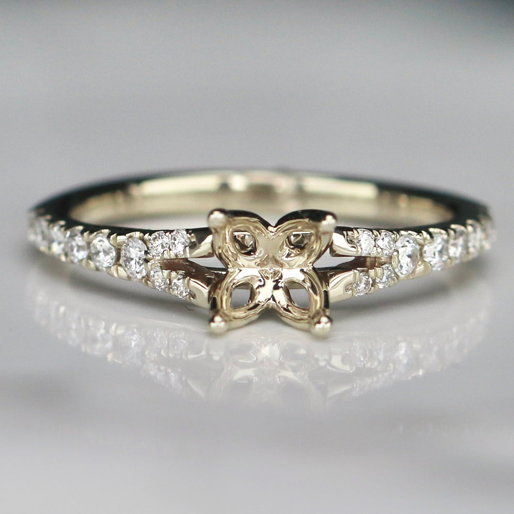 RETIREMENT SALE: Lab Grown diamond semi mount in 18k white gold