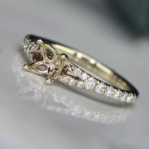 RETIREMENT SALE: Lab Grown diamond semi mount in 18k white gold