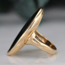 Load image into Gallery viewer, Estate HEAVY oval onyx vintage ring in yellow gold