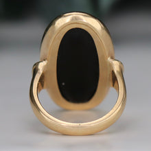 Load image into Gallery viewer, Estate HEAVY oval onyx vintage ring in yellow gold