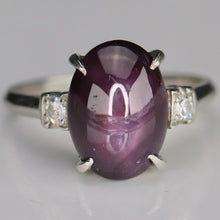 Load image into Gallery viewer, Vintage Estate Star ruby and diamond ring in platinum