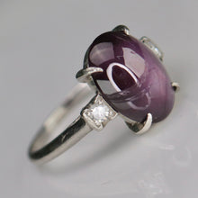 Load image into Gallery viewer, Vintage Estate Star ruby and diamond ring in platinum