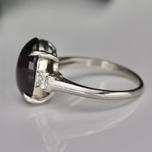 Load image into Gallery viewer, Vintage Estate Star ruby and diamond ring in platinum
