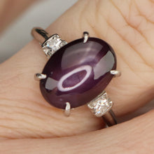 Load image into Gallery viewer, Vintage Estate Star ruby and diamond ring in platinum