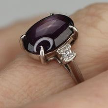 Load image into Gallery viewer, Vintage Estate Star ruby and diamond ring in platinum