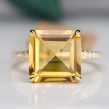 Load image into Gallery viewer, SPECIAL! Vibrant Citrine and diamond ring in 14k yellow gold by Effy