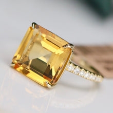 Load image into Gallery viewer, SPECIAL! Vibrant Citrine and diamond ring in 14k yellow gold by Effy