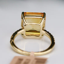 Load image into Gallery viewer, SPECIAL! Vibrant Citrine and diamond ring in 14k yellow gold by Effy