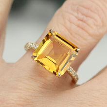 Load image into Gallery viewer, SPECIAL! Vibrant Citrine and diamond ring in 14k yellow gold by Effy