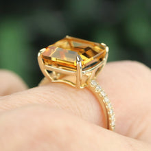 Load image into Gallery viewer, SPECIAL! Vibrant Citrine and diamond ring in 14k yellow gold by Effy