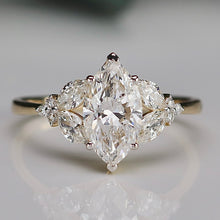Load image into Gallery viewer, Lab grown 2ctw diamond marquise ring in 14k yellow gold