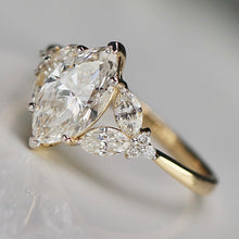 Load image into Gallery viewer, Lab grown 2ctw diamond marquise ring in 14k yellow gold