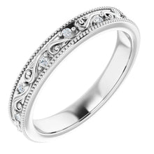 Load image into Gallery viewer, SPECIAL ORDER:  Diamond band and solitaire setting for diamond in 14k white gold