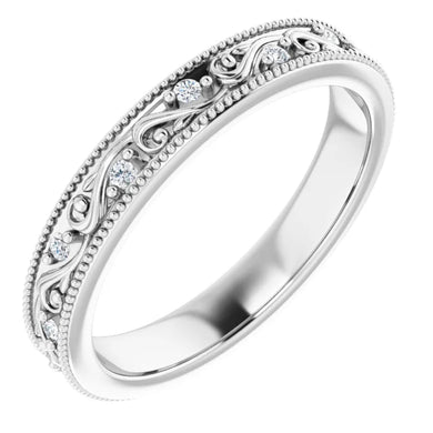 SPECIAL ORDER:  Diamond band and solitaire setting for diamond in 14k white gold