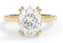 Load image into Gallery viewer, DEPOSIT FOR CUSTOM ORDER:  Elongated cushion cut lab grown diamond ring in 14k yellow gold
