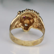 Load image into Gallery viewer, Vintage estate Lion’s head ring in yellow gold
