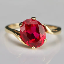 Load image into Gallery viewer, 40% OFF!  Lab grown Ruby ring in 14k yellow gold