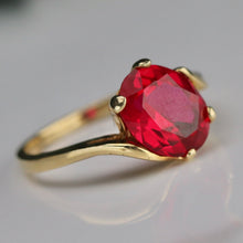 Load image into Gallery viewer, 40% OFF!  Lab grown Ruby ring in 14k yellow gold