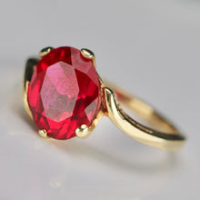 Load image into Gallery viewer, 40% OFF!  Lab grown Ruby ring in 14k yellow gold