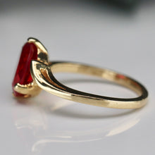 Load image into Gallery viewer, 40% OFF!  Lab grown Ruby ring in 14k yellow gold