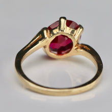 Load image into Gallery viewer, 40% OFF!  Lab grown Ruby ring in 14k yellow gold