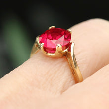 Load image into Gallery viewer, 40% OFF!  Lab grown Ruby ring in 14k yellow gold