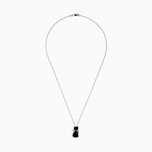 Load image into Gallery viewer, SPECIAL!  Sweet EFFY Onyx kitty cat necklace with diamonds in 14k white gold