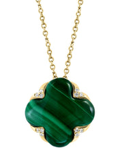 Load image into Gallery viewer, SPECIAL!  EFFY malachite necklace with diamonds in 14k yellow gold