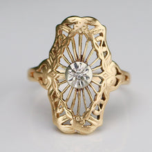 Load image into Gallery viewer, 33% OFF! Vintage diamond plaque ring in 14k yellow gold