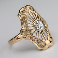Load image into Gallery viewer, 33% OFF! Vintage diamond plaque ring in 14k yellow gold