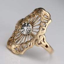 Load image into Gallery viewer, 33% OFF! Vintage diamond plaque ring in 14k yellow gold
