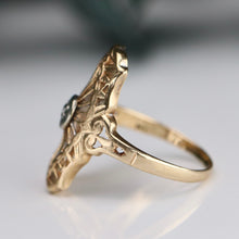 Load image into Gallery viewer, 33% OFF! Vintage diamond plaque ring in 14k yellow gold