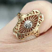 Load image into Gallery viewer, 33% OFF! Vintage diamond plaque ring in 14k yellow gold