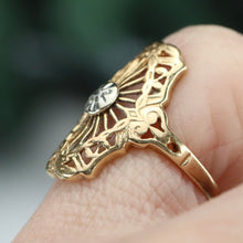 Load image into Gallery viewer, 33% OFF! Vintage diamond plaque ring in 14k yellow gold