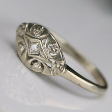 Load image into Gallery viewer, Vintage princess style diamond ring in 14k white gold