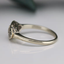 Load image into Gallery viewer, Vintage princess style diamond ring in 14k white gold
