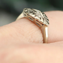 Load image into Gallery viewer, Vintage princess style diamond ring in 14k white gold