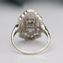Load image into Gallery viewer, Vintage diamond plaque ring in 14k white gold