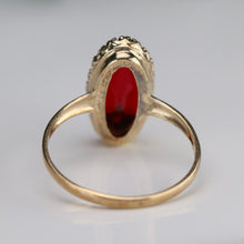 Load image into Gallery viewer, 40% OFF!  Vintage red oval paste ring in yellow gold