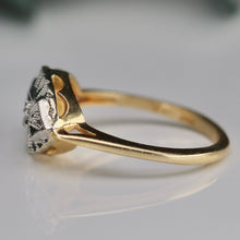 Load image into Gallery viewer, Estate vintage princess style diamond ring in yellow and white gold