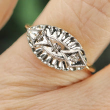 Load image into Gallery viewer, Estate vintage princess style diamond ring in yellow and white gold