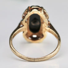 Load image into Gallery viewer, Vintage oval onyx and diamond ring in yellow gold