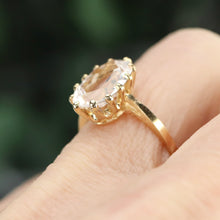 Load image into Gallery viewer, Estate vintage clear lab grown spinel ring in yellow gold
