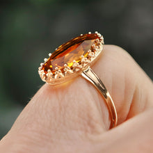 Load image into Gallery viewer, 40% OFF!  Vintage orange oval paste ring in yellow gold