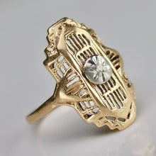 Load image into Gallery viewer, Vintage diamond plaque ring in yellow gold