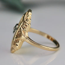 Load image into Gallery viewer, Vintage diamond plaque ring in yellow gold
