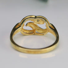 Load image into Gallery viewer, Vintage diamond swirl ring in yellow gold
