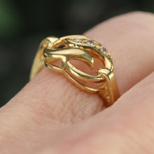 Load image into Gallery viewer, Vintage diamond swirl ring in yellow gold