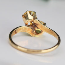 Load image into Gallery viewer, Vintage lab grown yellow sapphire ring in yellow gold