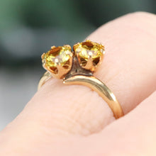 Load image into Gallery viewer, Vintage lab grown yellow sapphire ring in yellow gold